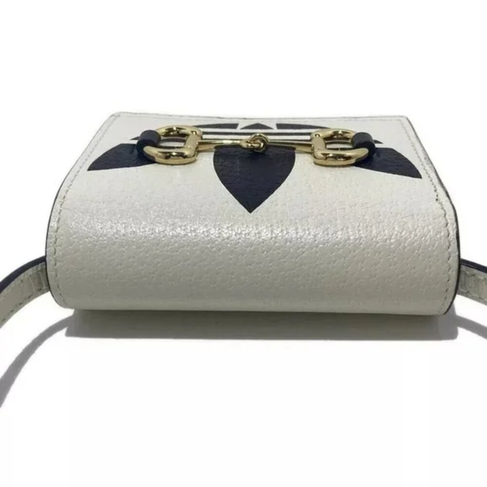 100% Authentic GUCCI Horsebit White Black Leather Other Style Wallet 1164-100724 - Picture 4 of 11